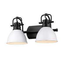 Golden 3602-BA2 BLK-WHT - Yep by Golden Lighting Duncan 2-light Vanity in Matte Black and Matte White shade